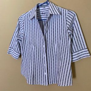 Striped 3/4 Sleeve Button Down